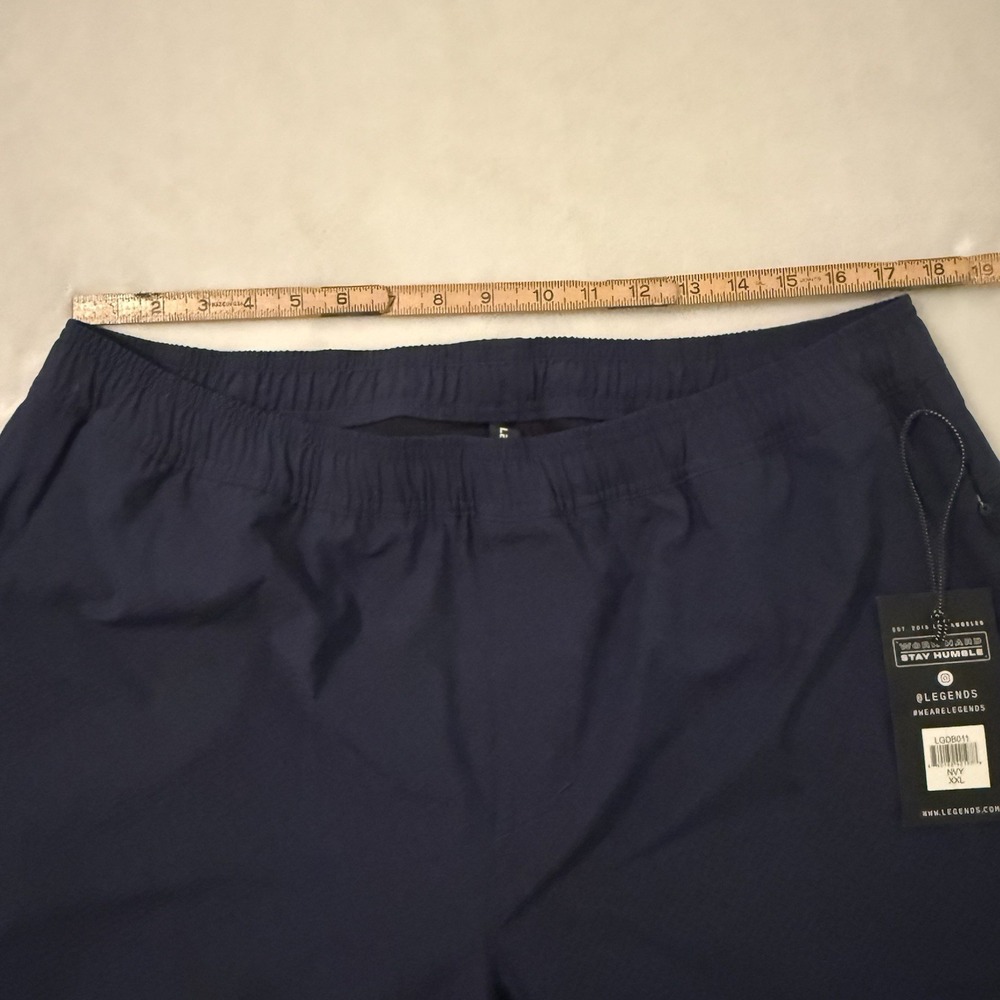 Legends Shorts Mens XXL Navy Blue Luka 9"Lined Gym Running Stretch Workout‎ NWT - Picture 4 of 11
